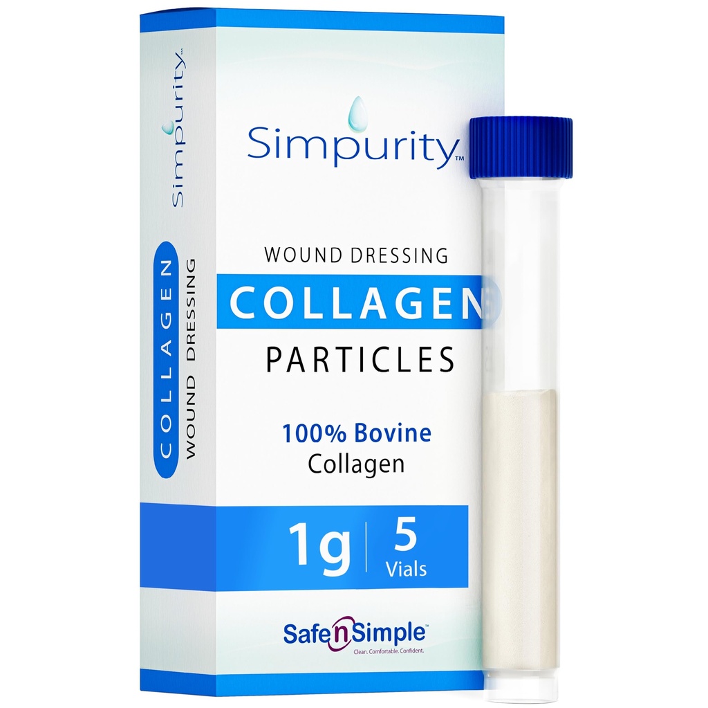 Collagène en poudre Dressing pour plaies - Boîte de flacon en poudre 1g, 5 Pack - Supplément de guérison pour plaies - Collagène de guérison pour plaies - Suppléments de guérison pour plaies en poudre Collagène
