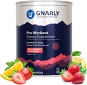 Nutrition Gnarly Poudre naturelle de pré-entraînement, citronnade de fraise – NSF Contenu certifié, endurance et récupération – Pré-entraînement végétalien, nutrition sportive – citronnade de fraise sans caféine, 14,82 oz