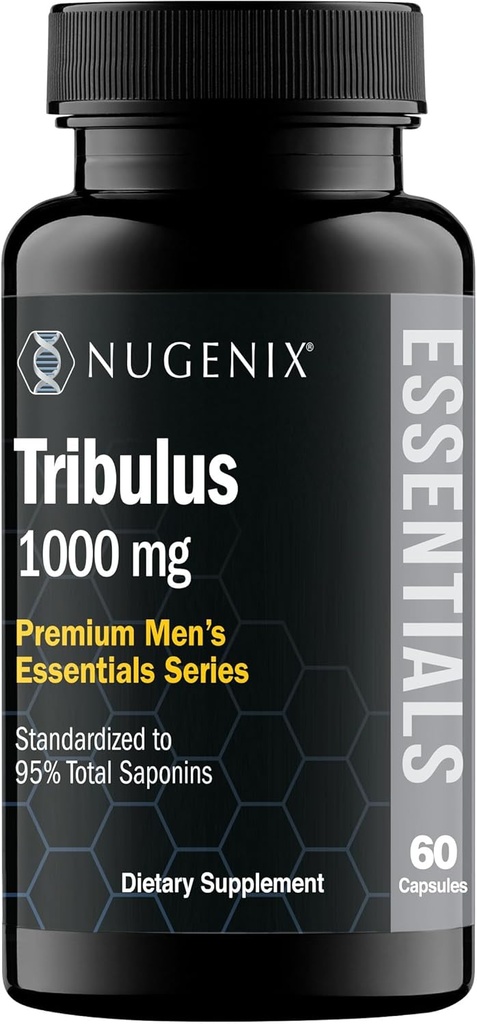 Nugenix Essentials Tribulus Terrestris for Men Extract - 95% Total Saponins, 1000mg High Potency, Extra Strength, 60 Count