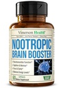 Nootropics Cerveau Support Supplément - Nootropic Cerveau Booster pour une meilleure concentration, concentration et mémoire. Cerveau Nootrope pour la santé cérébrale, l'humeur et le soutien énergétique. Non-OGM. Fabriqué aux États-Unis. 60 gélules