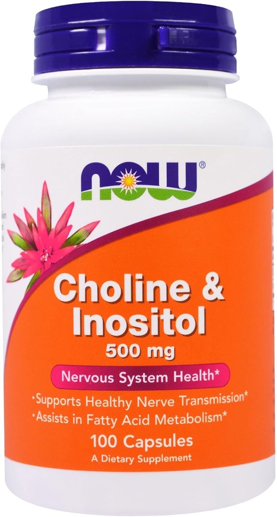 Nourriture Nourriture, (3 Pack) Choline et Inositol, 500 mg, 100 Capsules