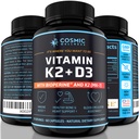 K2 D3 Supplément vitamine 5000 Iu - pour les os, le sang, le cœur et une meilleure immunité - Absorption de calcium améliorée avec la biopérine - 100% naturelle et sans allergène - Vitamine D3 K2 Mk7 5000 Iu