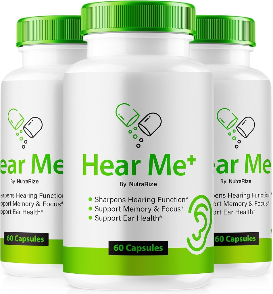 (3 Pack) Hear Me + Capsules, Official HearMe + Pills, Hear Me Plus Ear Formula for A Healthy Hearing, Premium HearMe Plus for Ear Health, Natural Ear Cleaner Support, Hear Me+ Review (180 Capsules)