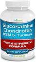 Glucosamine Chondritine, MSM et supplément alimentaire curcuma - 248 capsules