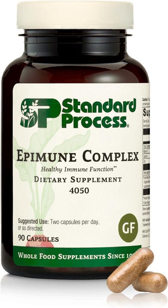 Complexe épimune de processus standard - Vegan Immune System Support - Supplément respiratoire et immunitaire avec Maitake & Turkey Tail Champignons - Vegan, végétalien et sans gluten - 90 capsules
