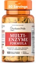 Formule multienzymes de la fierté de Puritan, aide digestive pour les protéines, les graisses et les glucides, supplément diététique pour la digestion et le soutien sain de la gueule, 50 jours d'approvisionnement, 100 comprimés enrobés faciles à avaler
