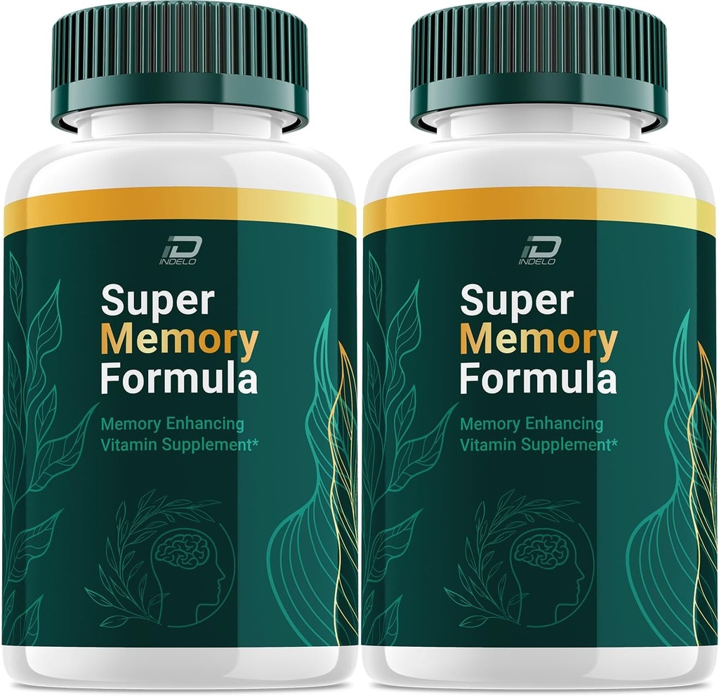 Capsules Super Memory Formula - Supplément de vitamine en amélioration de mémoire, Super Memory Formula pour le cerveau et le focus, SuperMemory Formula Nootropics Reviews (2 Pack - 120 Capsules)