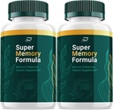 Super Memory Formula Capsules - Memory Enhancing Vitamin Supplement, Super Memory Formula for Brain and Focus, SuperMemory Formula Nootropics Reviews (2 Pack - 120 Capsules)