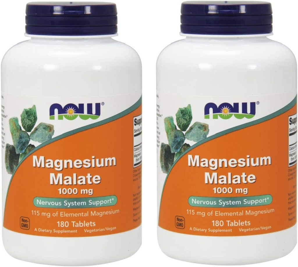 Malate de magnésium 1000mg, 180 comprimés (paquet de 2)