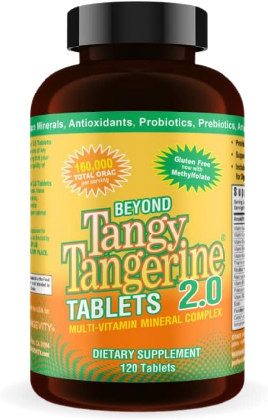 Youngevity Beyond Tangerine 2.0 Multi-Vitamine & Complexe Minéral - Fabriqué avec des aliments naturels et entiers