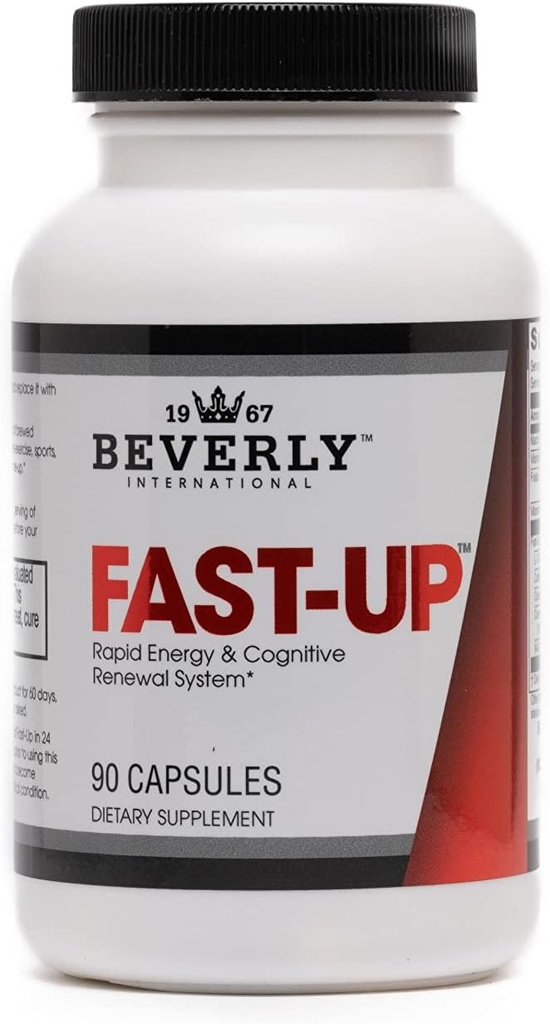 Beverly International Fast-Up, 90 Capsules. Feel-Better, Get Clarity, Clear Focus-Brain Booster. Ups Mood, New Energy, Pre-Workout Fuel, Motivation and Cognitive Performance in Moments.