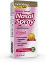 Spray nasal de force maximale GoodSense, soulagement rapide de la congestion pour les rhumes et les allergies, 1 once fluide