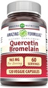 Formules étonnantes Quercetin 800mg avec Bromelain 165mg, 120 Capsules de Veggie Supplément de non-OGM