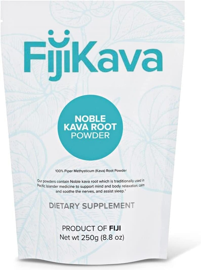 FijiKava Instant Kava Kava Powder 250g – Premium Kava Root Powder with High Kavalactone Content – Aide à la relaxation naturelle pour le calme, le stress et le soutien du sommeil – Easy-to-Mix