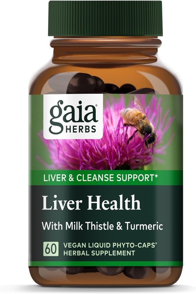 Gaia Herbs Foie Santé - Supplément hépatique avec le chardon de lait, racine curmérique avec Curcuminoids, Schisandra, et racine de réglisse pour le foie et le nettoyage soutien 60 Vegan liquide Phyto-Capsules(30 jours d'approvisionnement)
