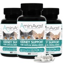 AminAvast Supplément de soutien au rein pour les chats et les petits chiens, 300mg 3-Pack - Promotion de la fonction rénale naturelle - Aides à la santé et à la vitalité des reins vieillissants - Facilement administré - 60 gélules