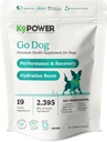 K9 Power Go Dog Hydratation & Performance Drink Mix 1 lb - Supplément chien actif pour la fonction musculaire, l'endurance, la récupération, avec support électrolytes