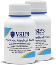 VSL #3® Probiotiques pour la santé digestive, IBS & UC Symptômes - 112.5B UFC, haute puissance, multi-train, probiotique vivant, réfrigéré, aliments médicaux pour le soutien de la santé gut chez les hommes et les femmes, 120 capsules