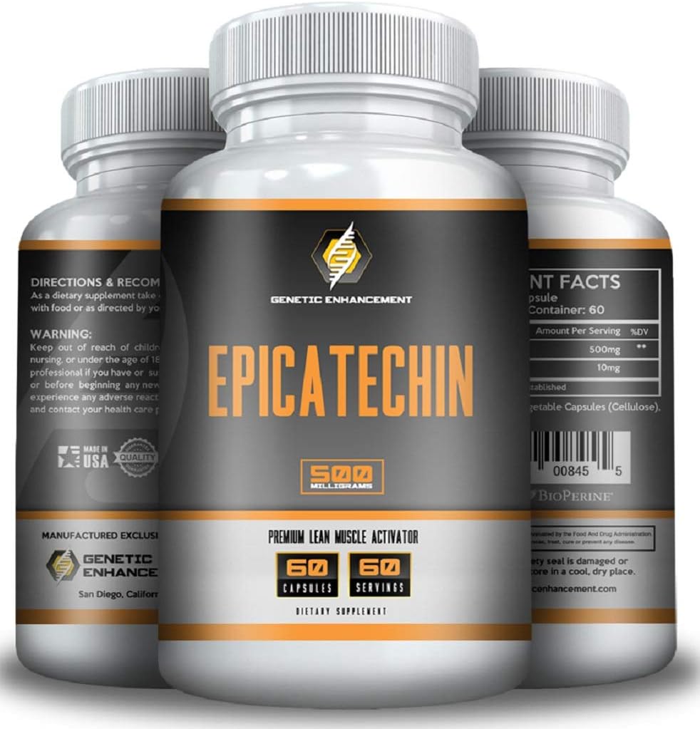 EPICATECHIN - 500MG par portion - 60 portions et 1000MGS par portion - 30 portions - force maximale - mai réduire la myostatine - mai augmenter le poids musculaire et la force - aide à la synthèse protéique
