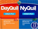Vicks DayQuil & NyQuil Co-Pack, médecine du rhume et de la grippe, puissant multisymptôme de jour et de nuit pour les maux de tête, la fièvre, la gorge douloureuse, les douleurs et les douleurs mineures, et la toux, 72ct