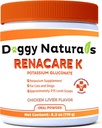 RenaCare K est pour Rênal K (Gluconate de potassium) Poudre de supplément de potassium pour les chiens et les chats, (4 oz) avec le foie de poulet - 215 Niveau Scoop (Fabriqué aux États-Unis)