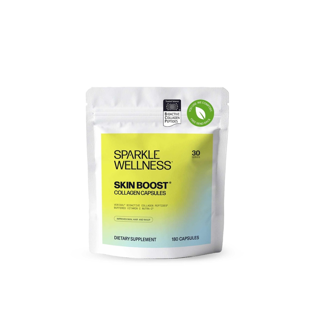 Sparkle Wellness Skin Boost Capsules de collagène (180 pilules)