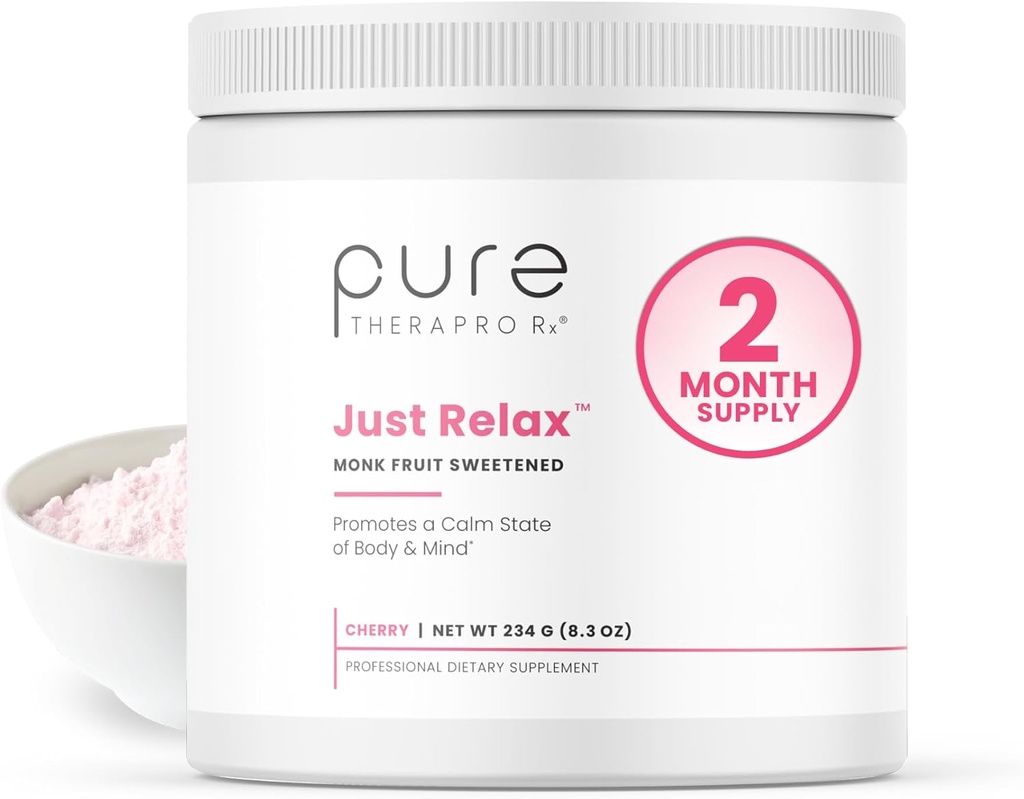 Pure Therapro Rx Just Relax Cherry - 60 portions Supporte l'humeur détendue et la pression artérielle saine.