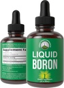 Supplément boron liquide pour hommes et femmes. Miné aux USA. Vegan + Ionic Trace Mineral Drops avec une haute biodisponibilité pour les os, santé articulaire. Zéro sucre, pas de goût amer. Suppléments du complexe boron
