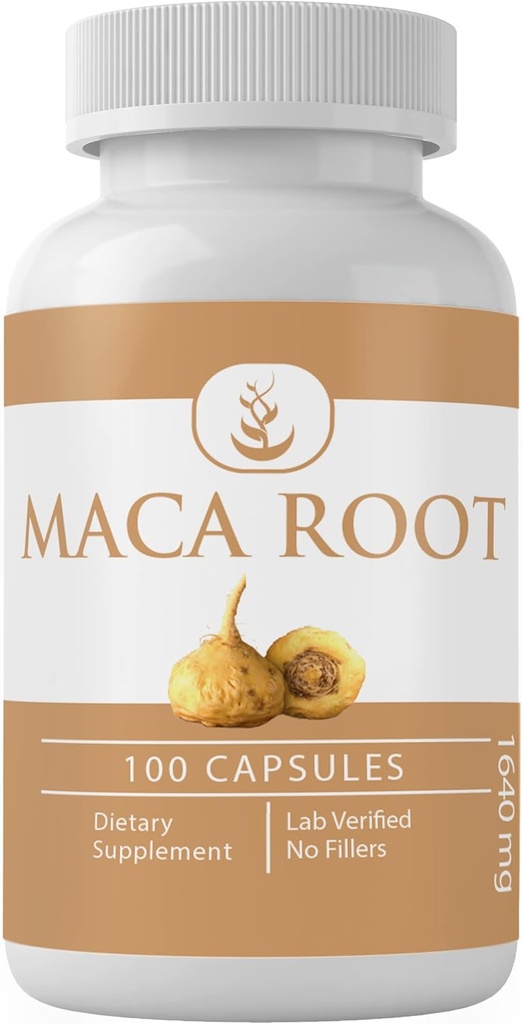 PURE ORIGINAL INGRÉDIENTS Maca Root, (100 Capsules) Toujours Pure, Pas d'additifs ou de remplissages, Verifié en laboratoire