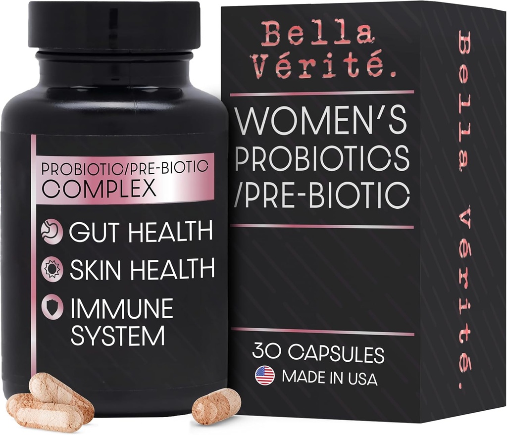 Bella Vérité. Complexe probiotique et prébiotique - Soutenir la santé digestive et gustative des femmes - 3,45 milliards CFU Lactobacillus Probiotiques pour la peau plus claire - Supplément probiotique quotidien (30 capsules végétariennes)