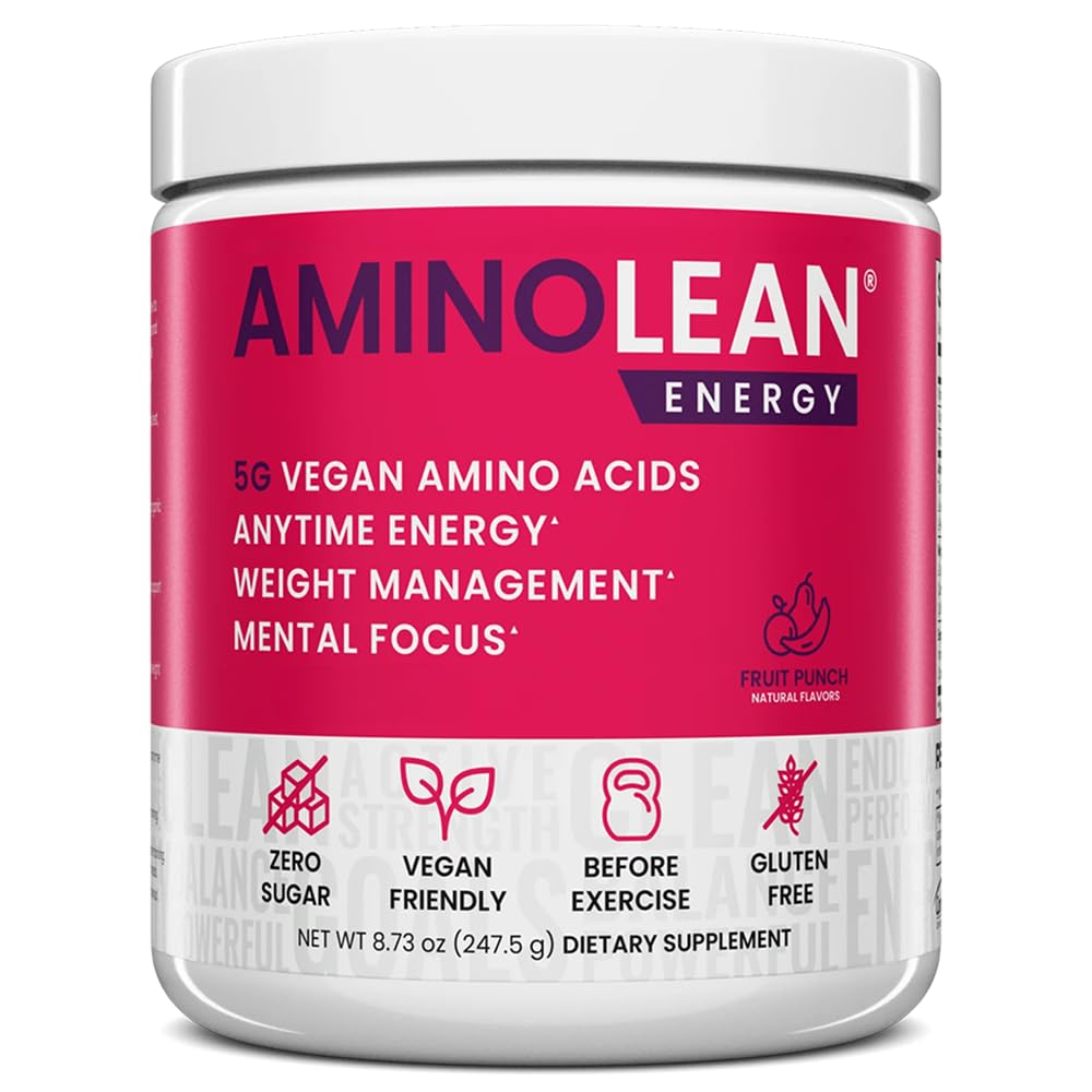 RSP NUTRITION AminoLean pré-entraînement poudre, Amino énergie et gestion du poids avec les acides aminés végétaliens BCAA, caféine naturelle, pré-entraînement Boost pour les hommes et les femmes, 30 Serv