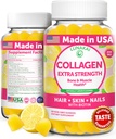 Lunakai USA Made Collagen Peptides Gummies - 200mg Non-GMO Anti-Aging Formula with Biotin, Zinc, Vitamins C & E for Hair, Skin and Nails, 60ct