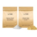 Ingrédients originaux purs Trousse de levure et de citrate de calcium de Brewer, 1 lb chacune, sans additifs ou charges, suppléments