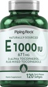 Piping Rock Vitamine E 1000 UI Softgels de 120 Count de D-Alpha et de tocophérols mélangés
