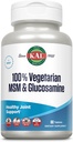 KAL 100% Végétarien MSM & Glucosamine - Soutien articulaire sain - Supplément Glucosamine végétalien et MSM - Fabriqué sans mollusques - Verifié en laboratoire - Garantie de 60 jours - 60 portions, 60 comprimés