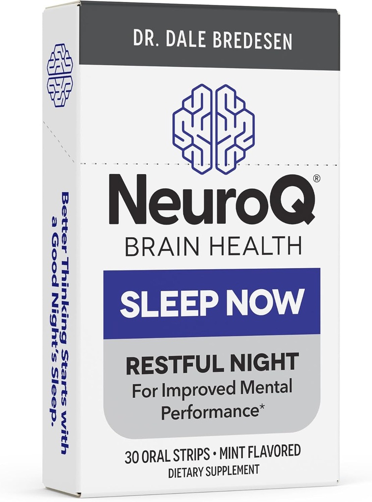 LifeSeasons NeuroQ Dormir maintenant - Supplément de soutien au sommeil naturel - Maintenir un cycle de sommeil sain et la fonction cérébrale - Melatonine et L-Theanine - Formation non-habitante - 30 bandes de menthe