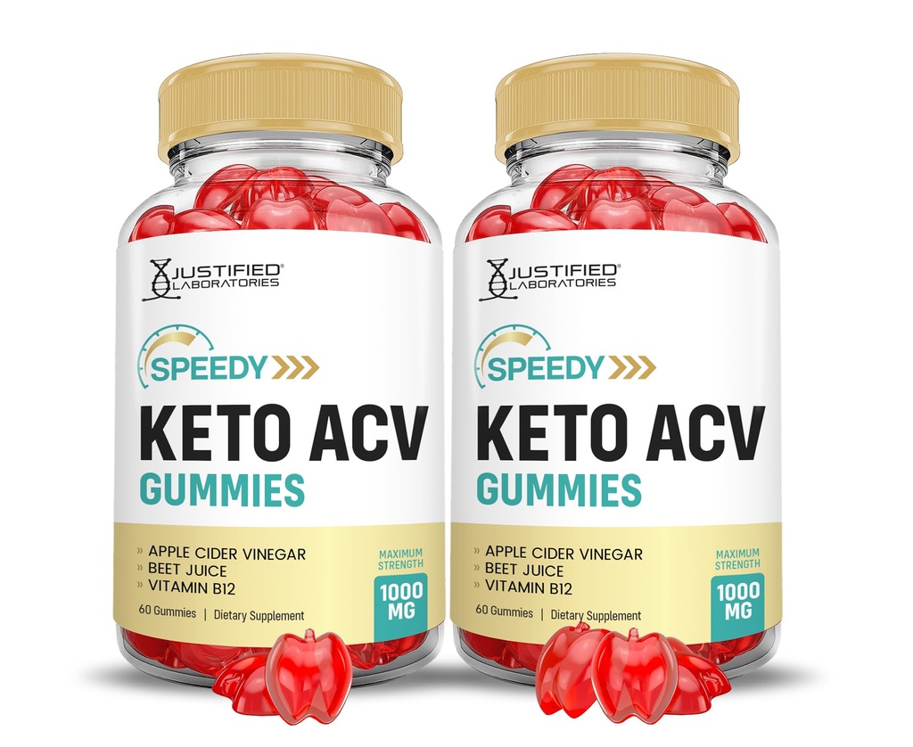 (2 Pack) Speedy Keto ACV Gummies Advanced Formula 1000MG Speedy Keto Gummies vinaigre de cidre de pomme formulé avec du jus de pomme de grenade poudre B12 Vegan non OGM 120 Gummys
