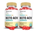 (2 Pack) Speedy Keto ACV Gummies Advanced Formula 1000MG Speedy Keto Gummies vinaigre de cidre de pomme formulé avec du jus de pomme de grenade poudre B12 Vegan non OGM 120 Gummys