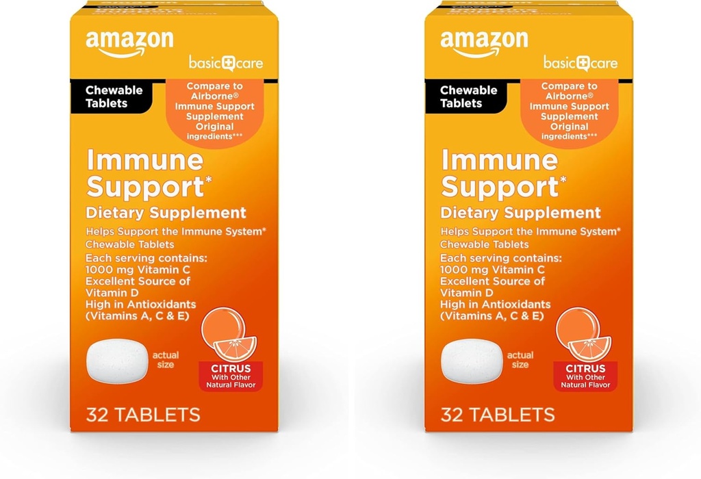Soins de base Immune Support agrumes Chew comprimés, 32 comte (paquet de 2)