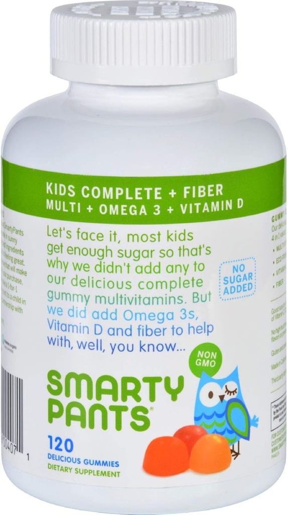 SmartyPants Multivitamin - Gummy complet et fibre pour enfants - 120 comte