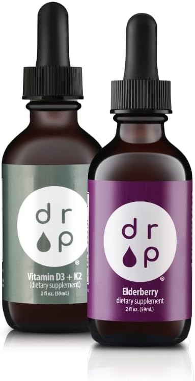Suppléments de gouttes Les gouttes liquides de mûre aînée et les gouttes de vitamine D3+K2