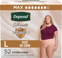 Depend Silhouette Couches pour adultes, Incontinence & Postpartum Bladder Sous-vêtements pour femmes, Absorbence maximale, Grande, Rose, 52 Compte (2 Packs de 26), Emballage May Vary