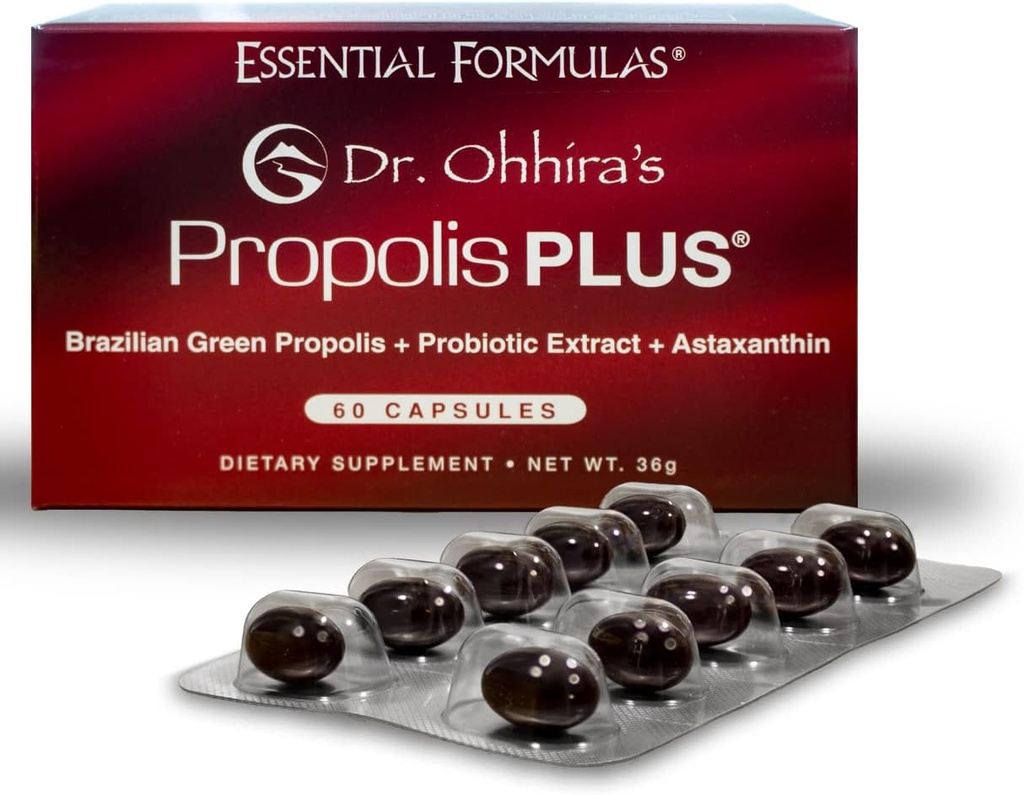 Propolis Plus 60 capsules du Dr Ohhira avec propolis verte brésilienne, extrait probiotique et astaxanthine