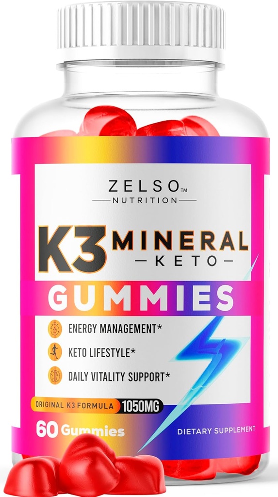 K3 Mineral Gummies Keto - Keto K3 Mineral Gummies, K3 Mineral Formule avancée Gummies - K3 supplément de vitamine, Keto ACV Gummies K3 Mineral Gummy - 60 Gummies pour 1 mois