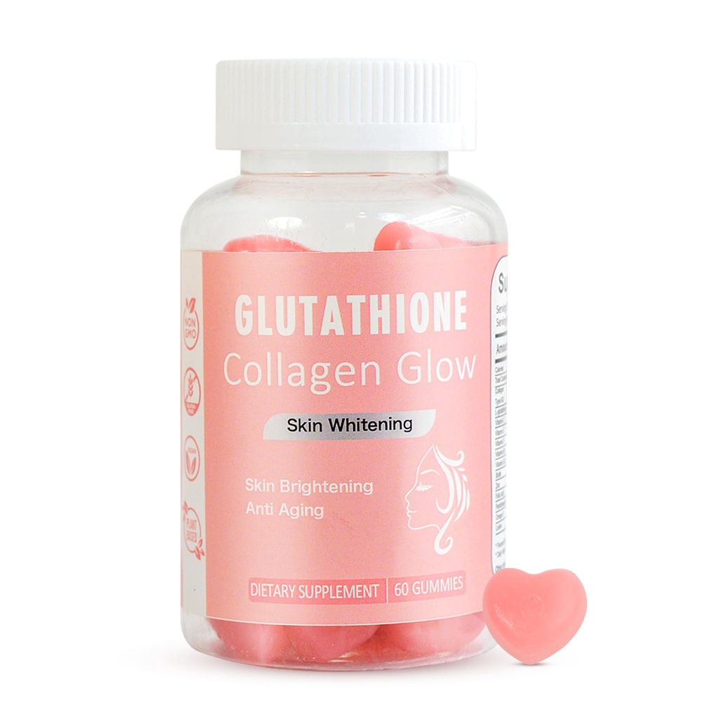 Gommies pour les femmes soins de la peau et de la santé, 60 Compte, pastèque saveur Collagène Glowing Gommies de la peau pour l'éclaircissement de la peau, Gommies bio à croquer vitamines, végétalien, sans gluten