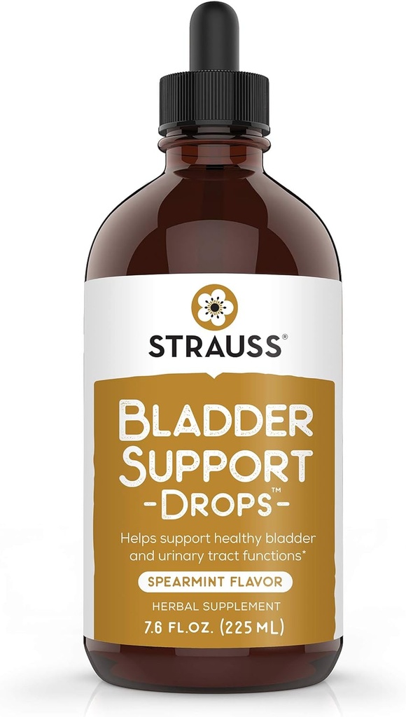 Strauss Naturals Bladder Support gouttes suppléments naturels pour le soutien du système urinaire, sans gluten, sans soja et non-OGM, 7,6 fl oz.