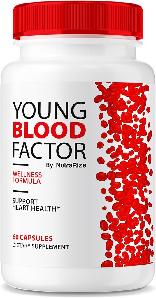 NutraRize Young Blood Factor Capsules - Formule officielle de nettoyage des vaisseaux sanguins, Supplément tout naturel pour maintenir des niveaux stables en santé, YoungBloodFactor Support Pills Reviews (60 Capsules)