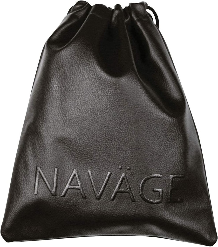 Sac de voyage en navage (noir) - Pochettes de voyage en cuir végétalien pour les femmes et les hommes - Poche de petite poche sur mesure pour le système d'irrigation nasale de navage - Poche de cordon versatile et sac de maquillage (8.25"x10.25")