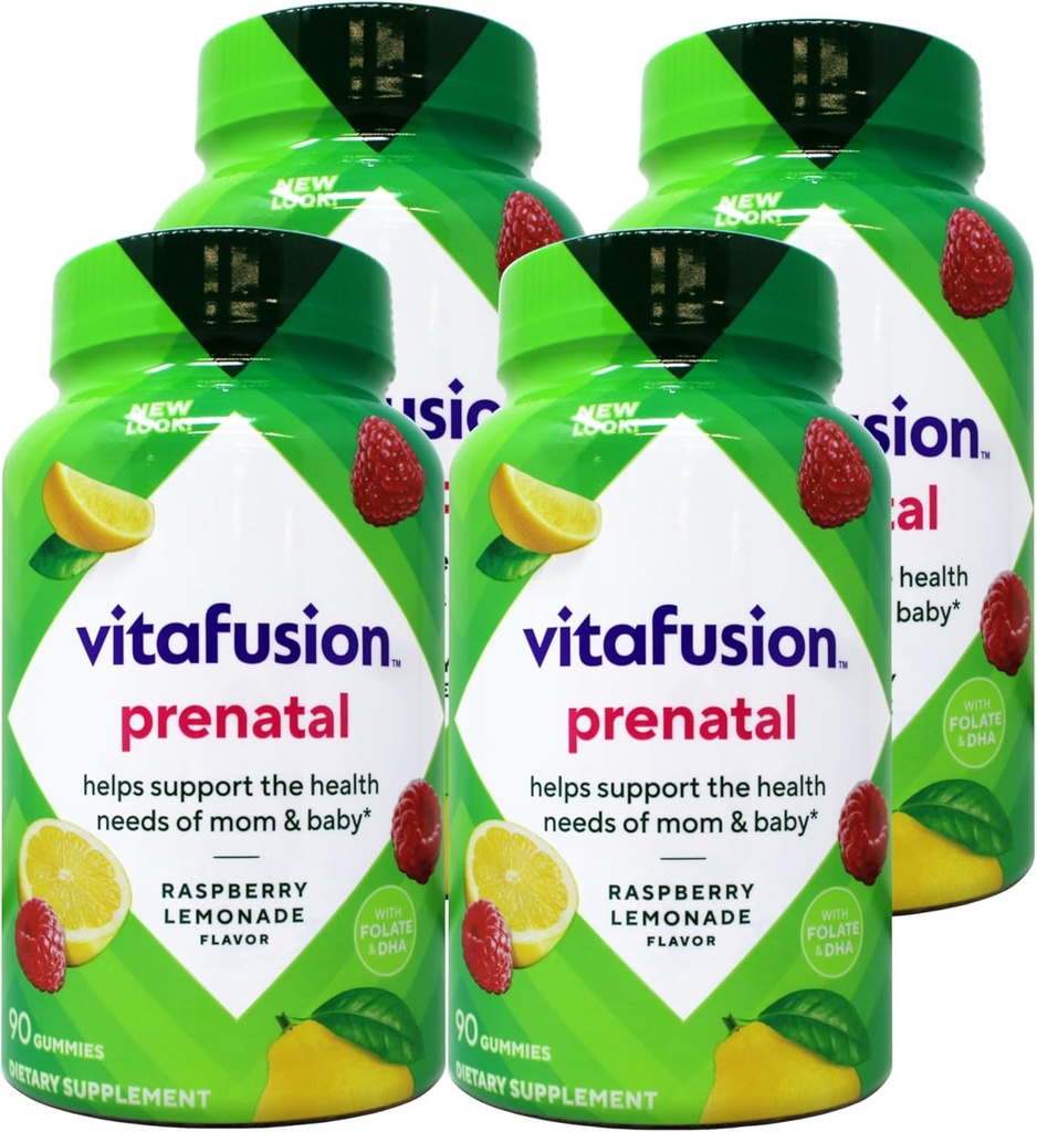 VitaFusion PreNatal Gummies, 90 Count (Pack of 4)