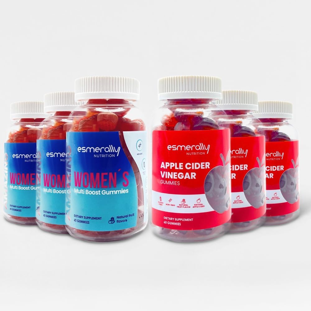 Conditionnement pour femmes x 6 - Multivitamines pour femmes - Gommies de vinaigre de cidre de pomme - 360 Gommies de multivitamines - Vitamines pour femmes - Fruits naturels - Sans gluten et sans OGM - Multivitamines pour femmes